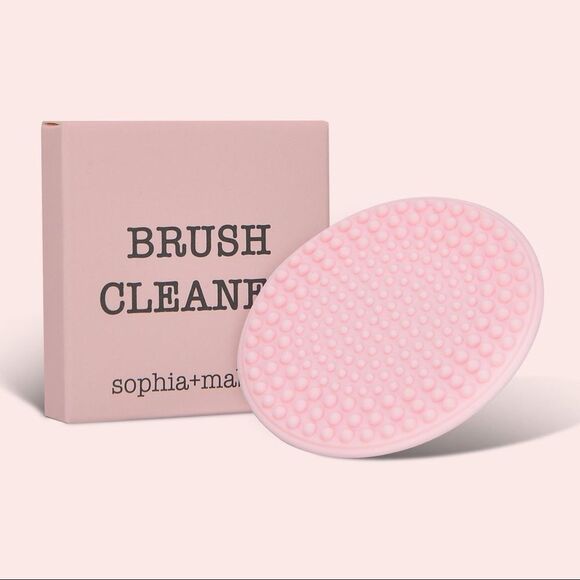 Sophia + Mabelle Universal Round Silicone Brush Cleaner Pink Small - Picture 1 of 5